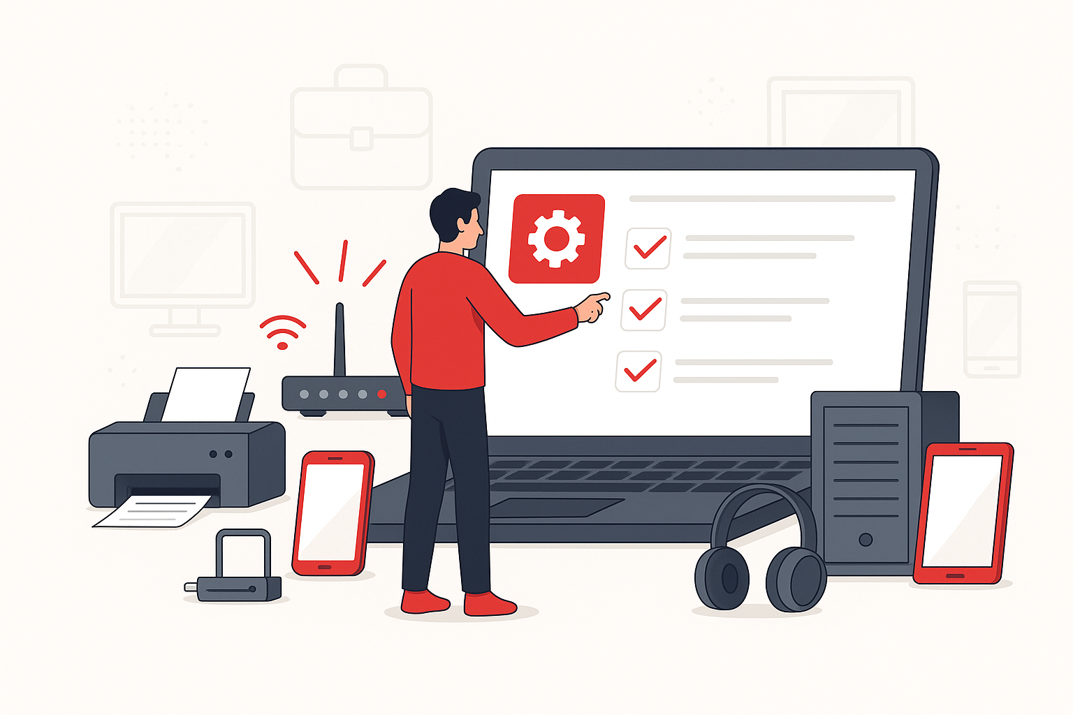 Person scanning a barcode on a laptop