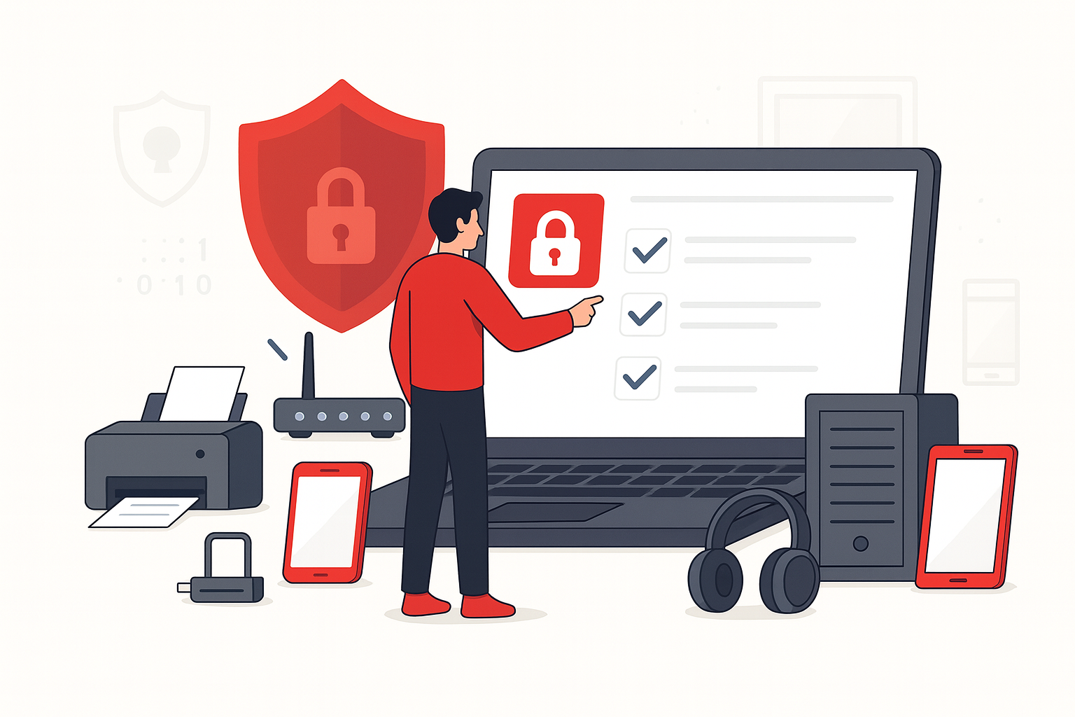 Padlock icon on a digital screen